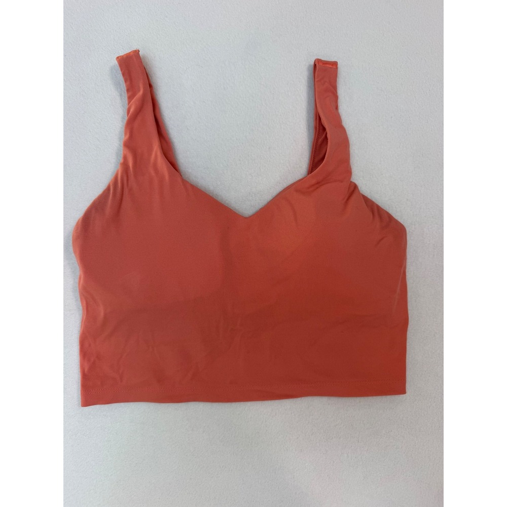OFFLINE by Aerie Real Me Longline Sports Bra Coral Orange Medium V-Neck Yoga Top